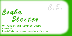 csaba sleiter business card